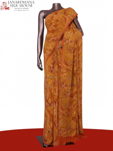 Floral  Pure Crepe Silk Saree